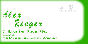 alex rieger business card